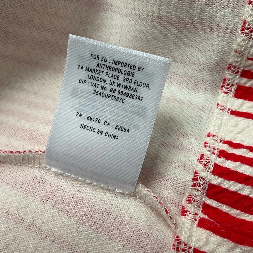 Anthropologie Red and White Pleated Midi Dress - Picture 10 of 10